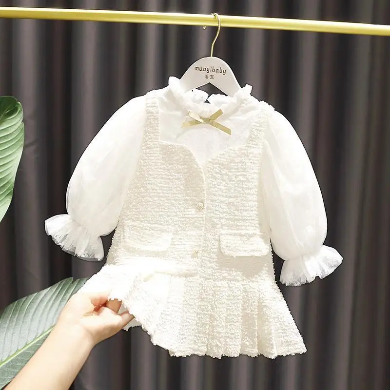 Girls' Dress 2023 Spring and Autumn New Baby Girls' Fashion Fake Two Piece Princess Dress Lace Children's Clothing 1-7 Years Old
Girls' Dress 2023 Spring and Autumn New Baby Girls' Fashion Fake Two Piece Princess Dress Lace Children's Clothing 1-7 Years Old