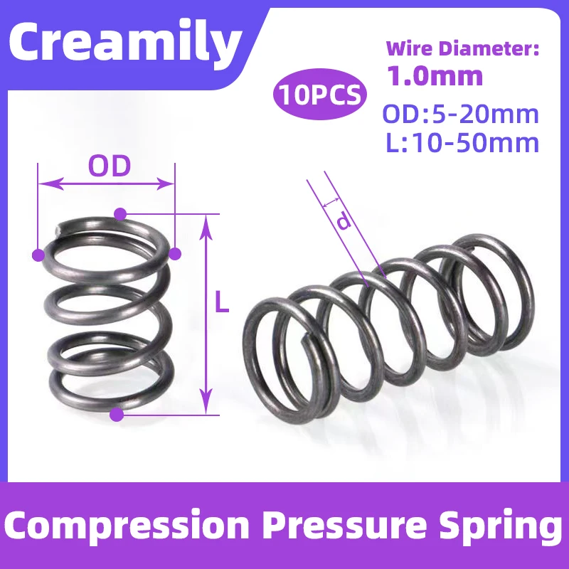 Creamily 10PCS Y-Type Compression Spring Wire Diameter1.0mm Micro Small Pressure Springs OD5-20mm Length 10mm to 50mm
Creamily 10PCS Y-Type Compression Spring Wire Diameter1.0mm Micro Small Pressure Springs OD5-20mm Length 10mm to 50mm