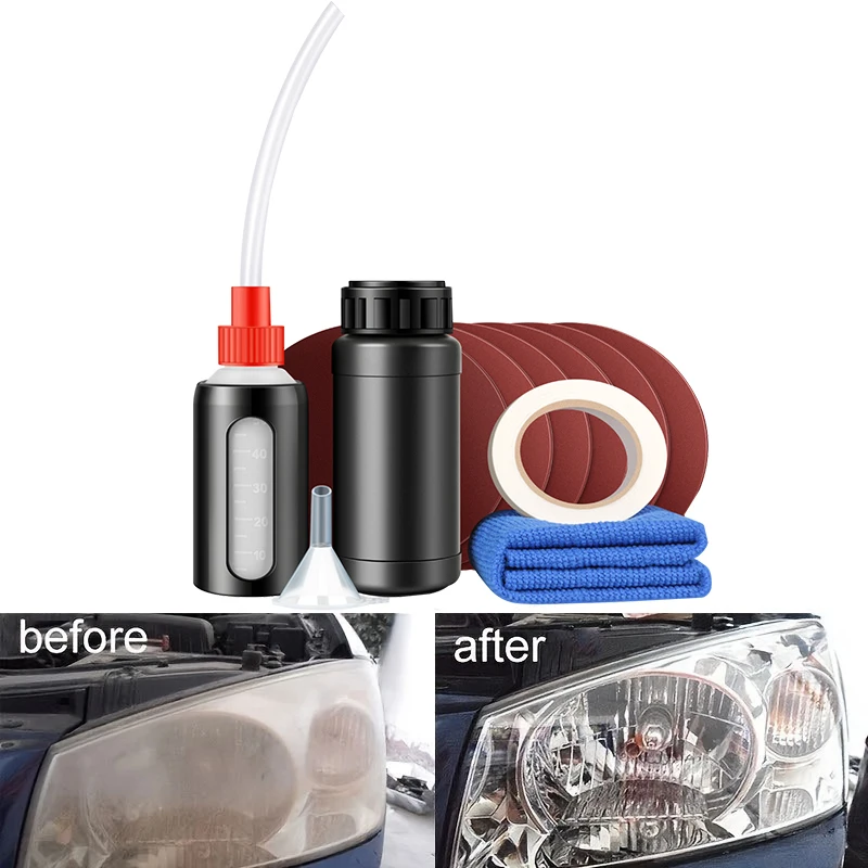 Car Headlight Restoration Kit Scratch Remover Yellow Haze Cleaner Liquid Polish with Evaporator Cup Auto Lens Repair Tool
Car Headlight Restoration Kit Scratch Remover Yellow Haze Cleaner Liquid Polish with Evaporator Cup Auto Lens Repair Tool