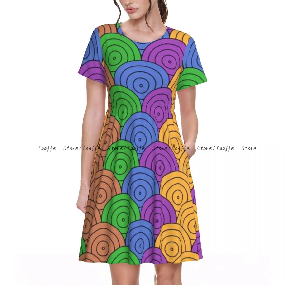 Elegant Women Dress Multicolored Scales Turn-down Collar Short Sleeve Body-Shaping Street Robe
Elegant Women Dress Multicolored Scales Turn-down Collar Short Sleeve Body-Shaping Street Robe