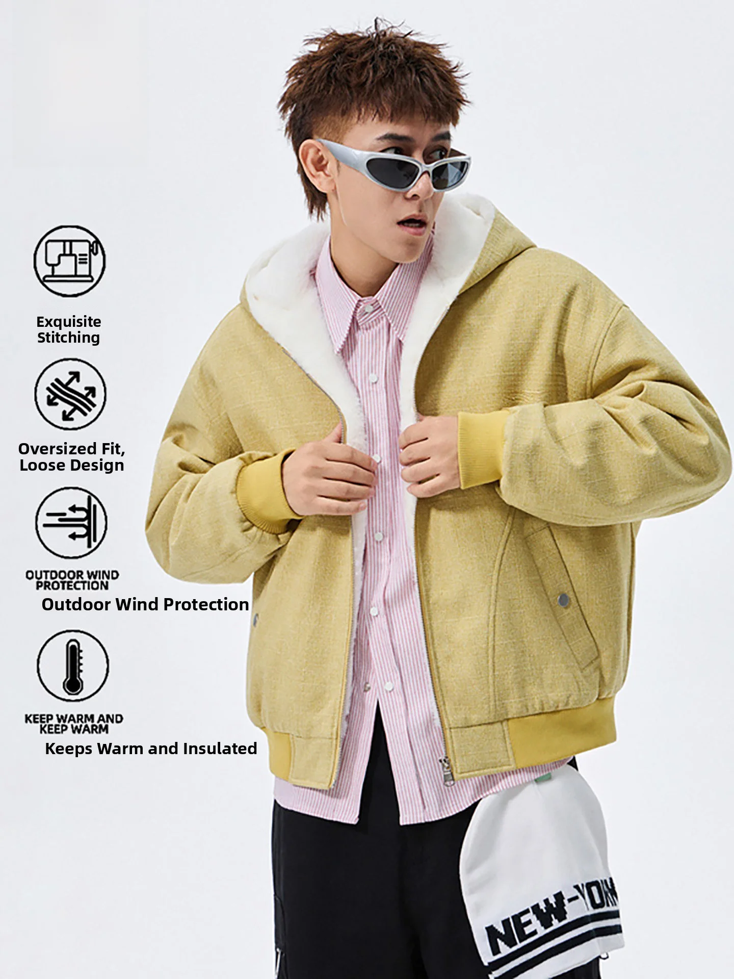 Nanilu Men's Hooded Jacket Thickened Warm Loose Casual Outerwear Teenagers Trendy Brand Cotton Clothes Handsome Zipper Closure
Nanilu Men's Hooded Jacket Thickened Warm Loose Casual Outerwear Teenagers Trendy Brand Cotton Clothes Handsome Zipper Closure