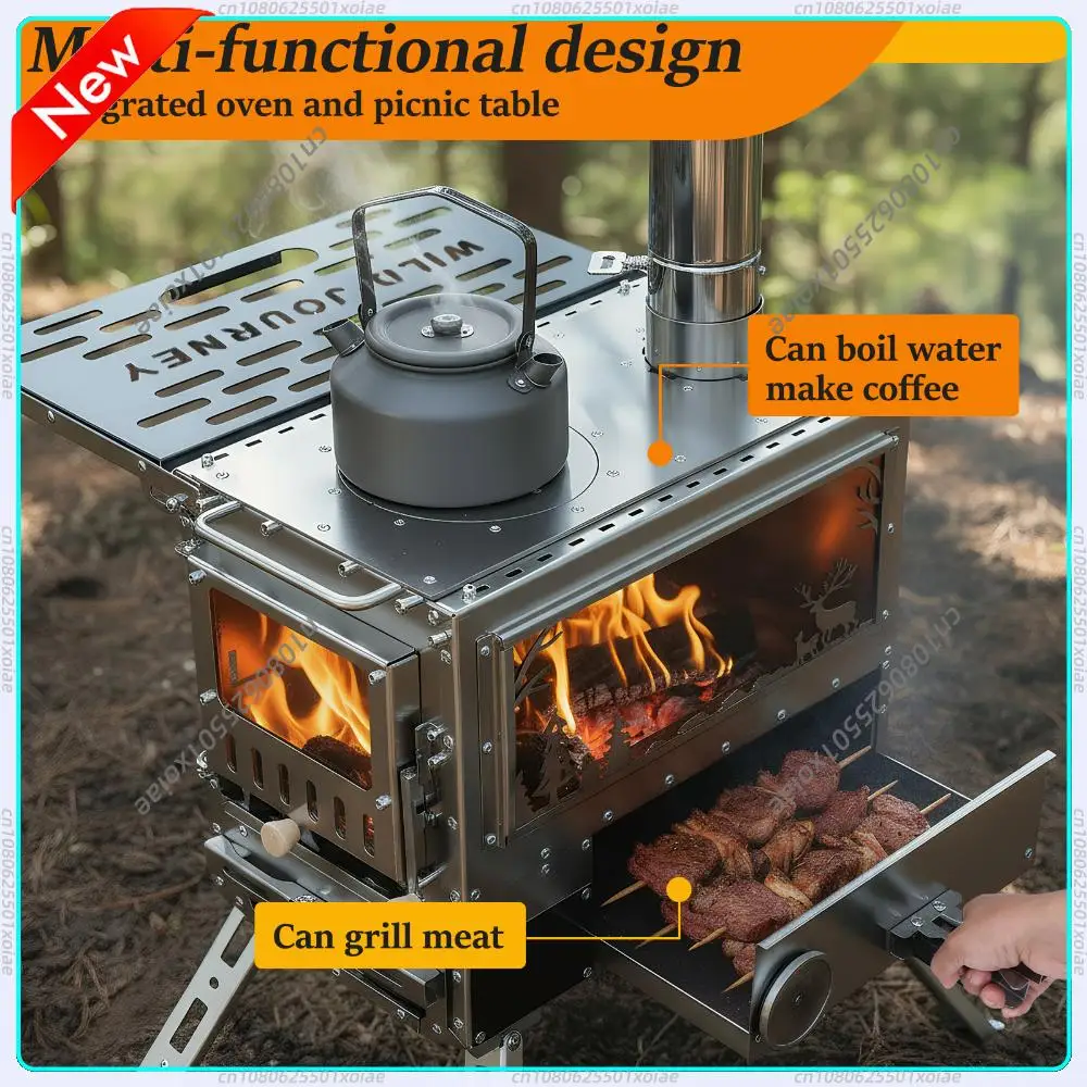 Outdoor Camping Tent Stove with Oven & Camping Table with Chimney Pipe Stainless Steel for Cooking Hiking Fishing Backpacking
Outdoor Camping Tent Stove with Oven & Camping Table with Chimney Pipe Stainless Steel for Cooking Hiking Fishing Backpacking