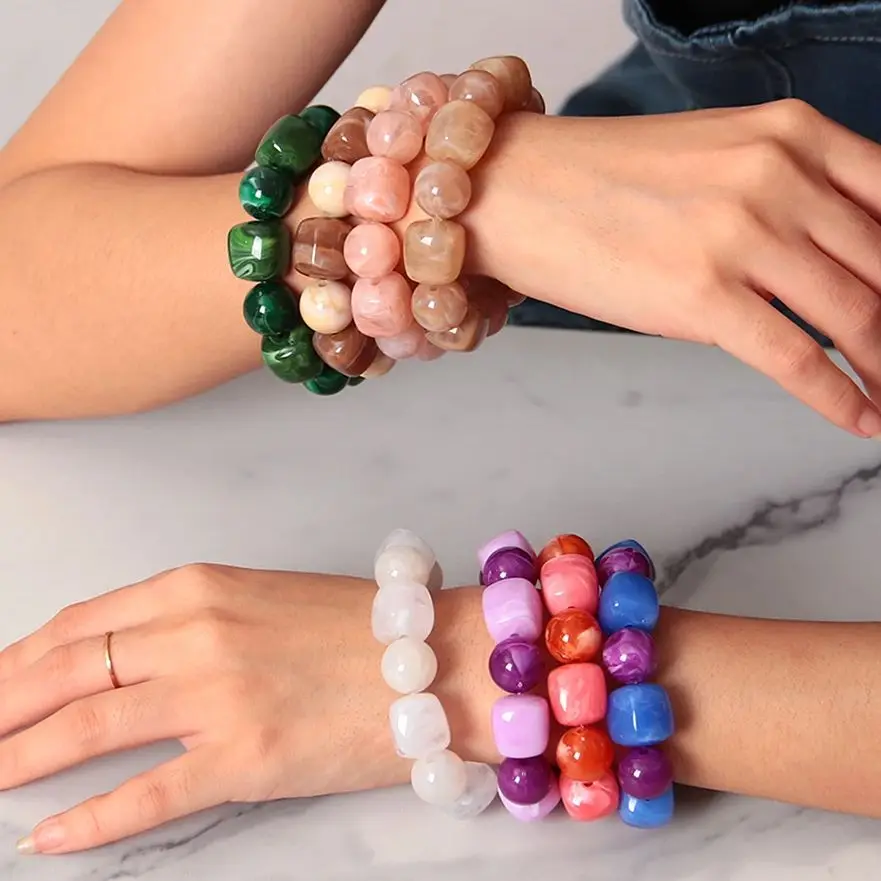 Acrylic Chunky Irregular Square Round Beaded Bracelet for Women European and American Simple Bracelet Fashion Hand Accessories
Acrylic Chunky Irregular Square Round Beaded Bracelet for Women European and American Simple Bracelet Fashion Hand Accessories