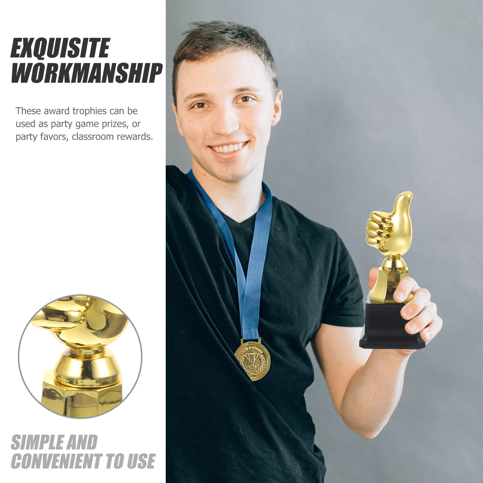 1Pcs Thumb Trophy Creative Plastic Reward Prize for Party Games Awards Birthday Event Winner Home Desktop
1Pcs Thumb Trophy Creative Plastic Reward Prize for Party Games Awards Birthday Event Winner Home Desktop