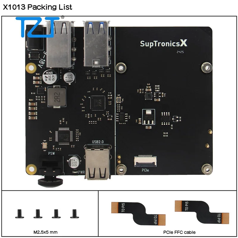TZT Geekworm X1013 SupTronicsX PCIe — 10-портовая USB-плата расширения, вход 9–18 В и для Raspberry Pi 5
TZT Geekworm X1013 SupTronicsX PCIe — 10-портовая USB-плата расширения, вход 9–18 В и для Raspberry Pi 5