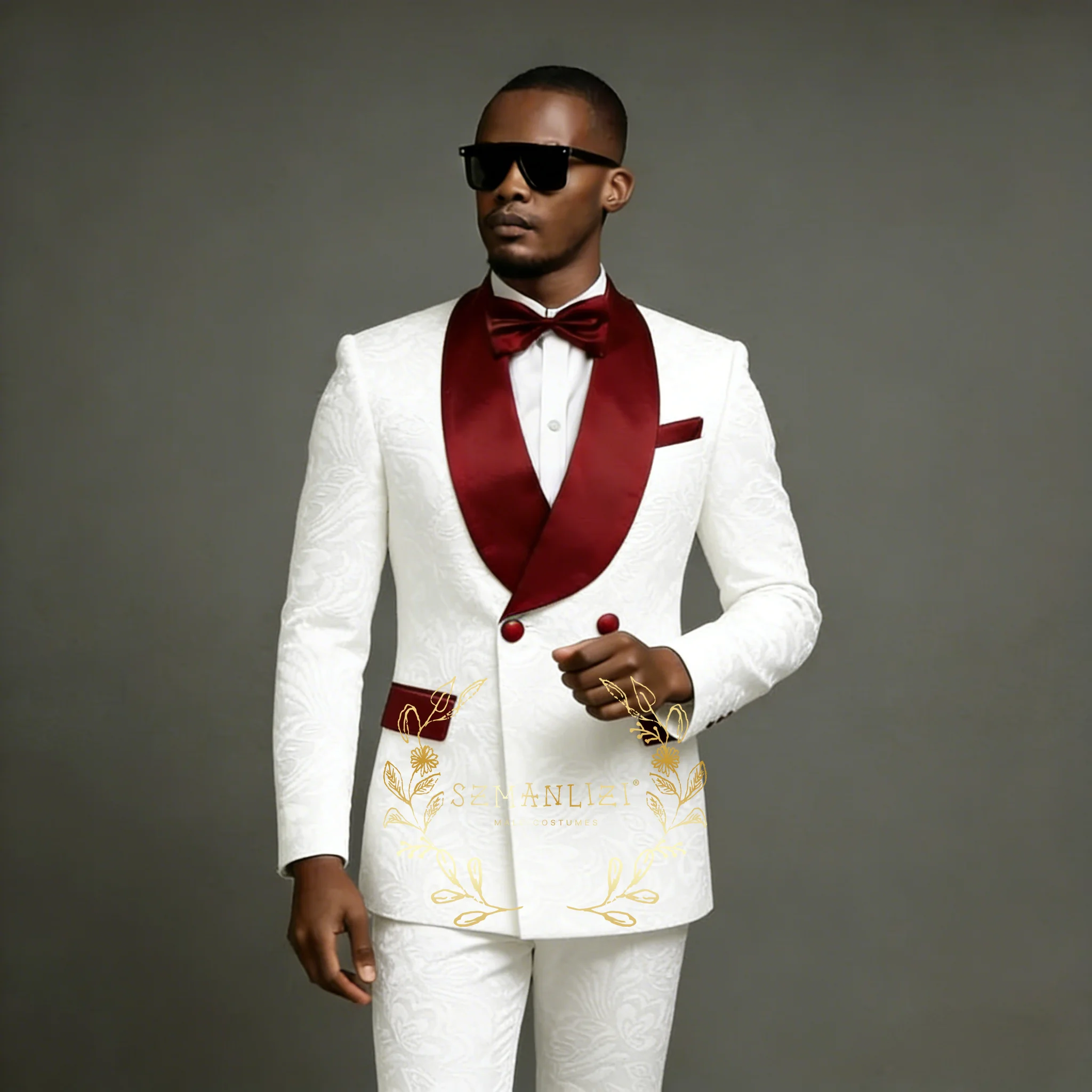 Classic White Pattern Floral Suit Men For Wedding Double Breasted Jacket Pants 2 Piece Sets Groom Formal Wear Party Tuxedos
Classic White Pattern Floral Suit Men For Wedding Double Breasted Jacket Pants 2 Piece Sets Groom Formal Wear Party Tuxedos