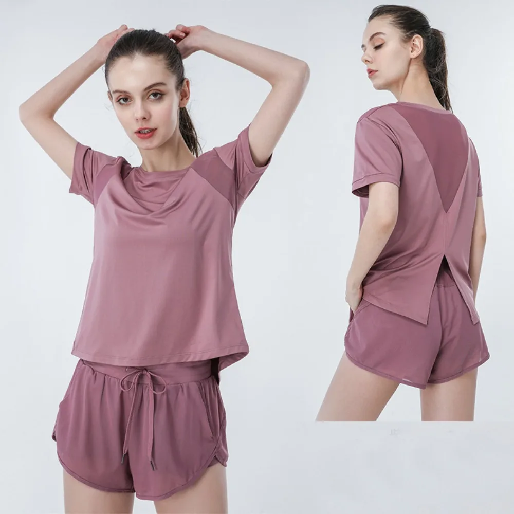 Quick Dry Womens Yoga Set Breathable Mesh Running Shorts Fitness Workout Outfit Short Sleeve
Quick Dry Womens Yoga Set Breathable Mesh Running Shorts Fitness Workout Outfit Short Sleeve
