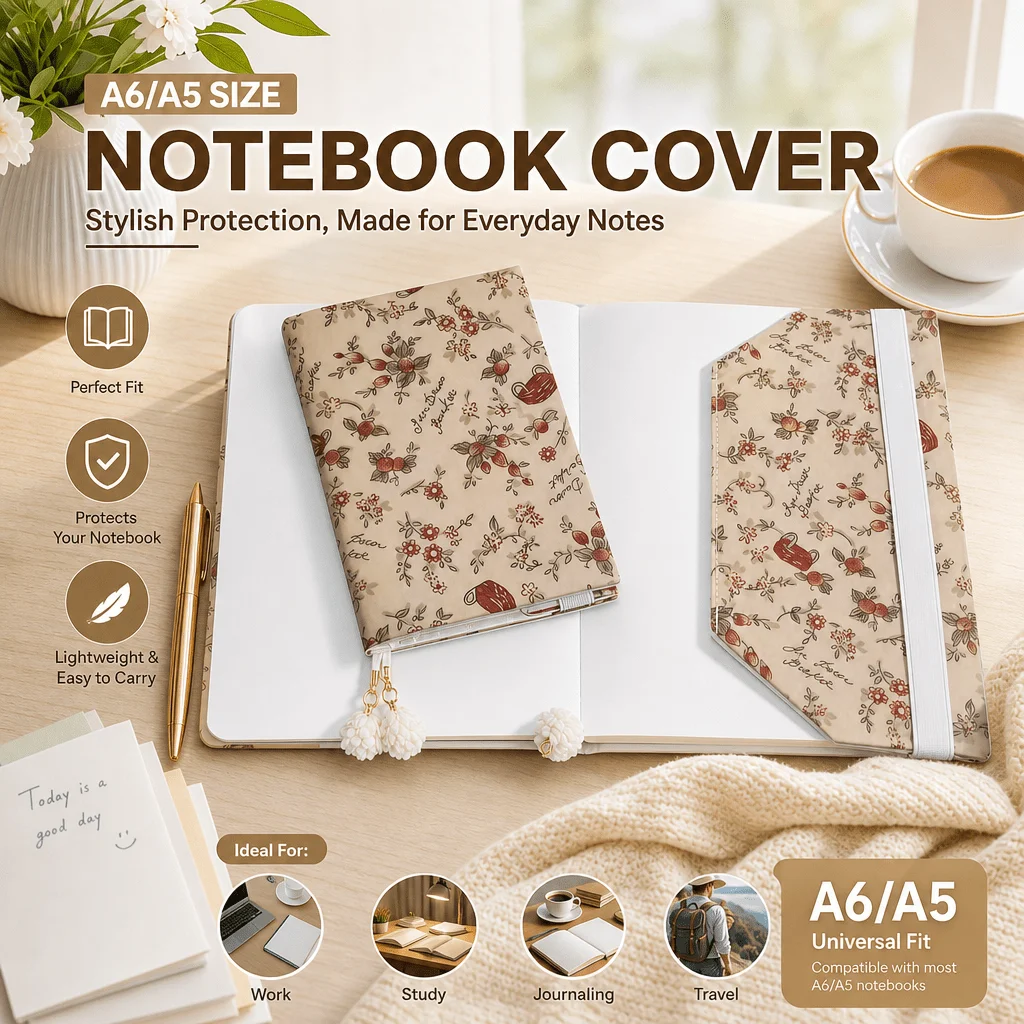 Fromthenon A5 A6 Floral Fabric Book Cover with Bookmark Soft Journal Protector Sleeve for Notebook Planner Diary Stationery
Fromthenon A5 A6 Floral Fabric Book Cover with Bookmark Soft Journal Protector Sleeve for Notebook Planner Diary Stationery
