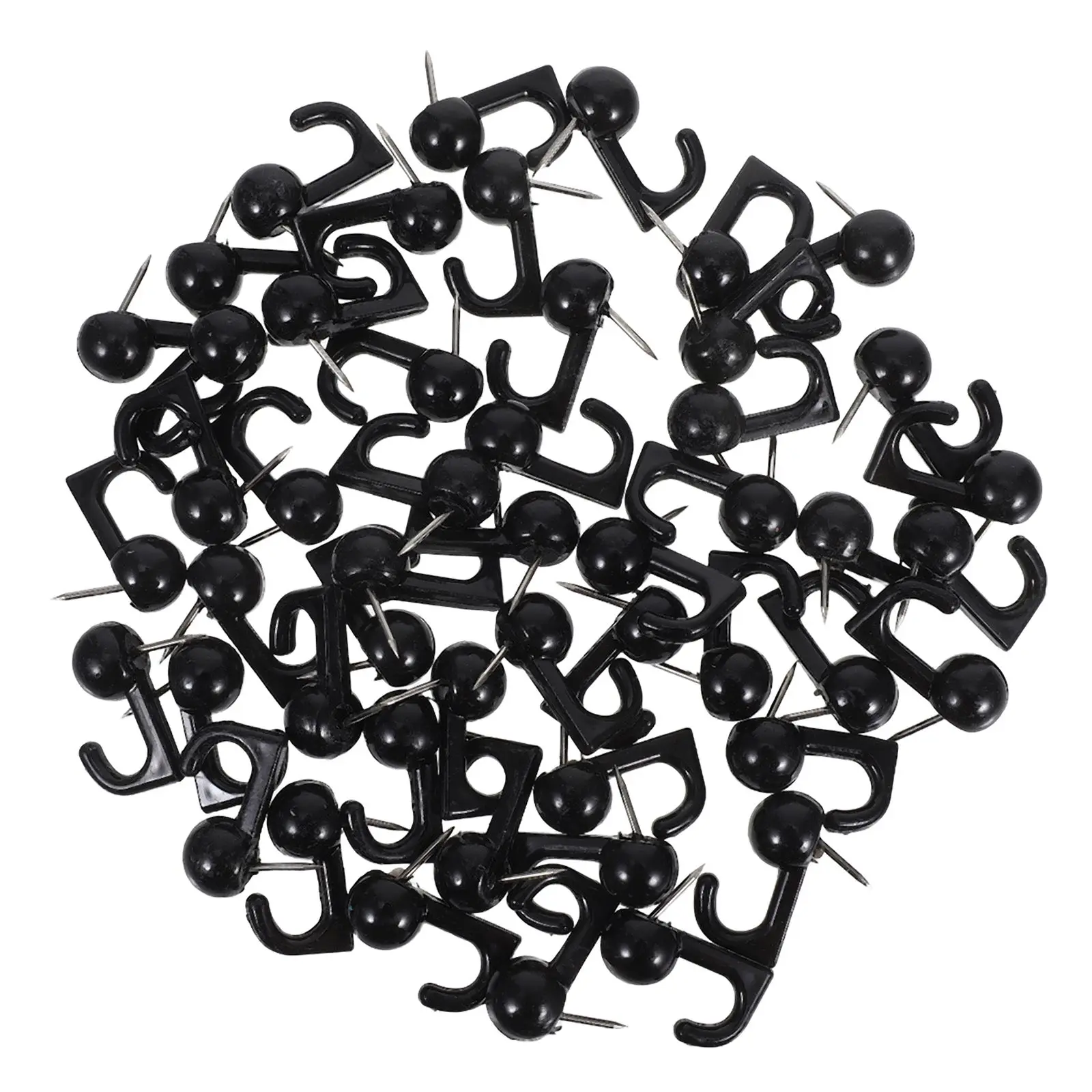 50pcs Hooks Decorative Thumb Tacks H-nail Black Plastic Hanging Tools Wall Decor Craft Supplies Large Capacity
50pcs Hooks Decorative Thumb Tacks H-nail Black Plastic Hanging Tools Wall Decor Craft Supplies Large Capacity
