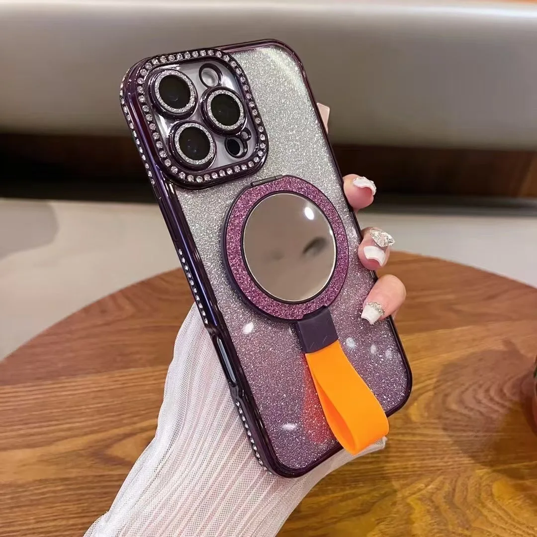 For iPhone 16 Pro Max Luxury Plating Flash Mirror Holder Handheld Stand Diamond Frame For iPhone 11 12 13 14 15Plus Cover
For iPhone 16 Pro Max Luxury Plating Flash Mirror Holder Handheld Stand Diamond Frame For iPhone 11 12 13 14 15Plus Cover