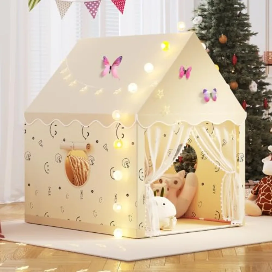 Indoor Play Tent for with Star Lights and Ball Lights Colorful Flags and Butterflies Large Princess Tent in Pink Ideal Toy Hous
Indoor Play Tent for with Star Lights and Ball Lights Colorful Flags and Butterflies Large Princess Tent in Pink Ideal Toy Hous