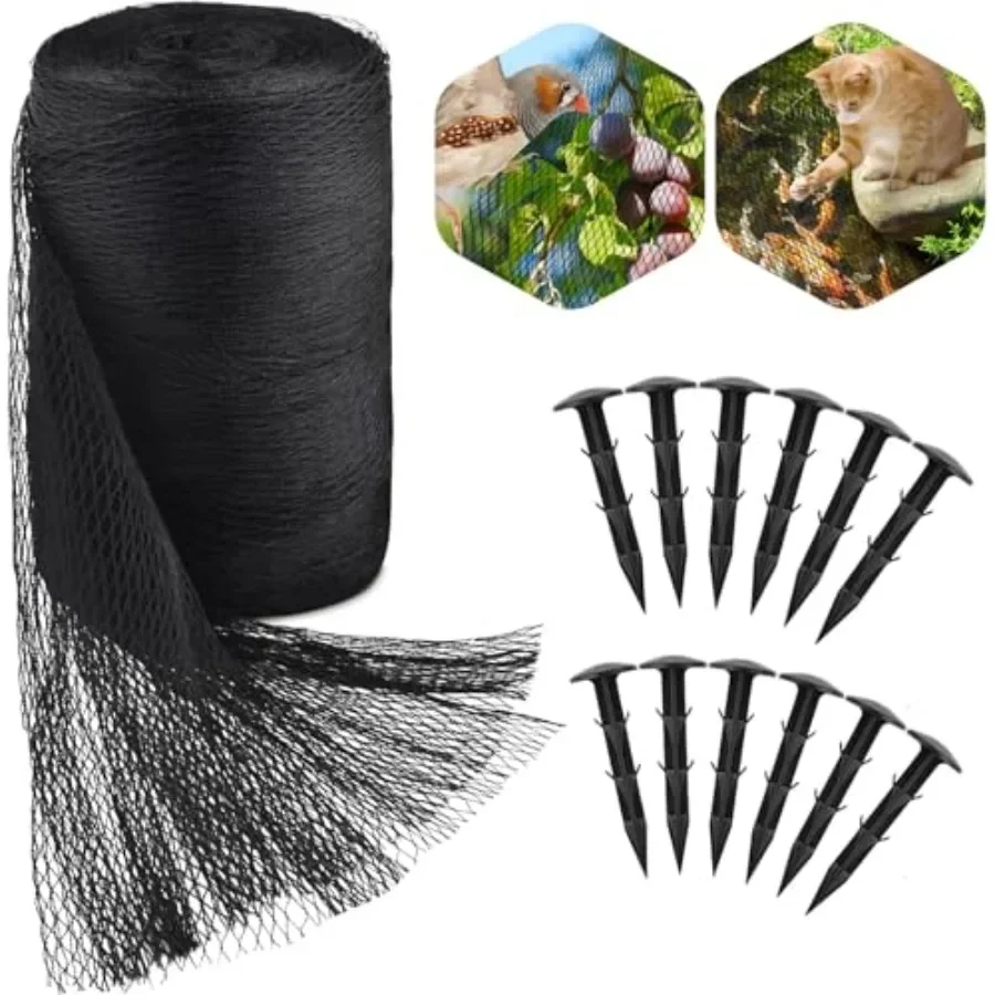 Koi pond netting kit for outdoor use, heavy-duty black polyethylene mesh, 35 x 40 feet coverage, UV-resistant and tear-proof fo
Koi pond netting kit for outdoor use, heavy-duty black polyethylene mesh, 35 x 40 feet coverage, UV-resistant and tear-proof fo