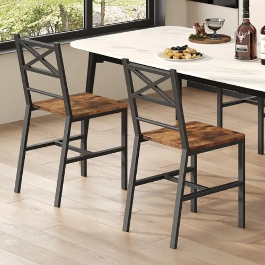 Dining Chair Set of 2, Rustic Wooden Kitchen Chairs with Backrest, Farmhouse Dining Chairs for Kitchen, Industrial Style Chair
Dining Chair Set of 2, Rustic Wooden Kitchen Chairs with Backrest, Farmhouse Dining Chairs for Kitchen, Industrial Style Chair