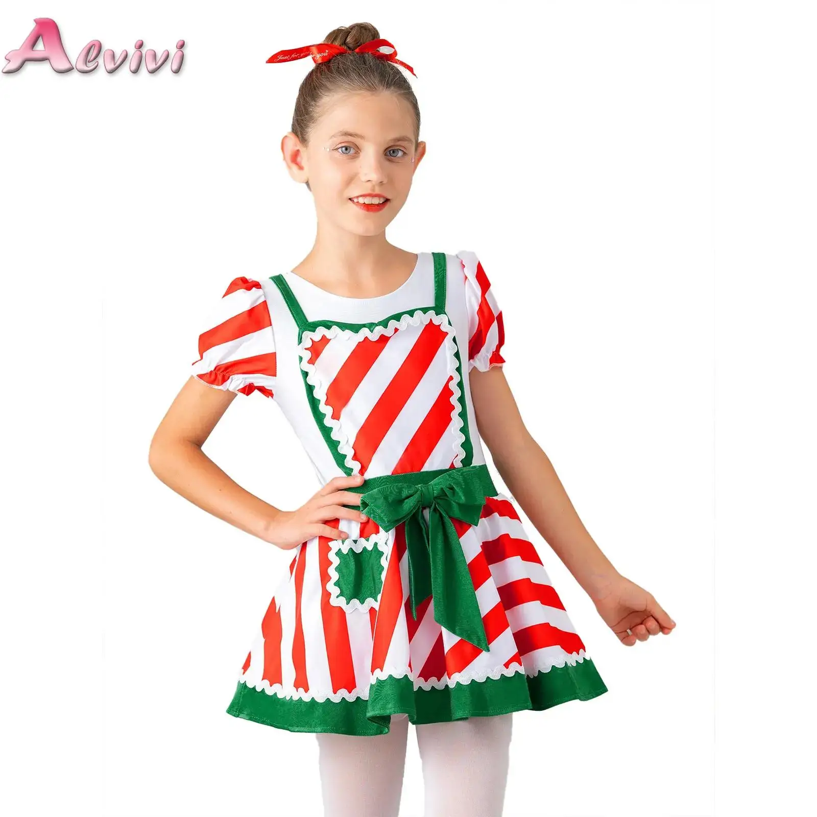 Kids Christmas Candy Cane Striped Dance Costume Girls Short Sleeve Bowknot Ballet Leotard Figure Skating Twirling Tutu Dress
Kids Christmas Candy Cane Striped Dance Costume Girls Short Sleeve Bowknot Ballet Leotard Figure Skating Twirling Tutu Dress