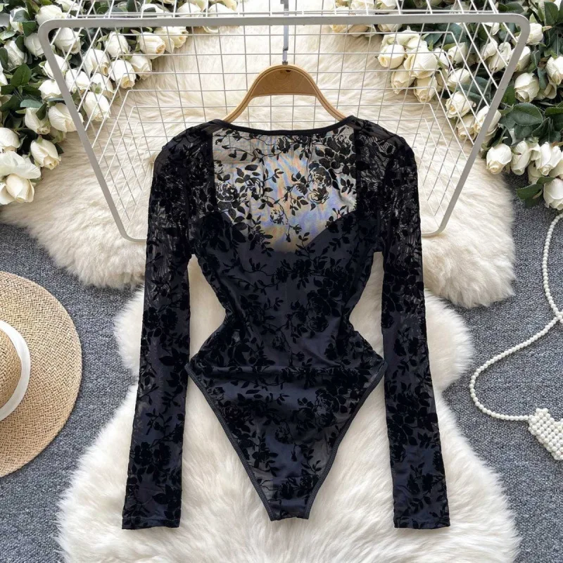 Printed Long Sleeve Bodysuit for Women See Through Square Collar Jumpsuit Thongs Sexy Slim Fittness Shapewear Nightclub Playsuit
Printed Long Sleeve Bodysuit for Women See Through Square Collar Jumpsuit Thongs Sexy Slim Fittness Shapewear Nightclub Playsuit