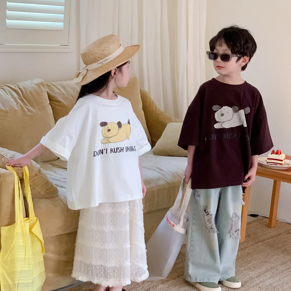 2024 Spring Boys and Girls Korean Style Cartoon Letter Printing Short Sleeved Children's Round Neck Casual Sleeve Top
2024 Spring Boys and Girls Korean Style Cartoon Letter Printing Short Sleeved Children's Round Neck Casual Sleeve Top