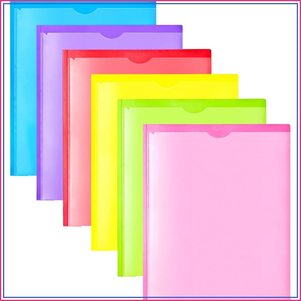 Heavy Duty Plastic Folders with Clear Front Pocket - 6PCS, 3 Pockets, Prongs & Card Slot, Letter Size, Bright Colors
Heavy Duty Plastic Folders with Clear Front Pocket - 6PCS, 3 Pockets, Prongs & Card Slot, Letter Size, Bright Colors