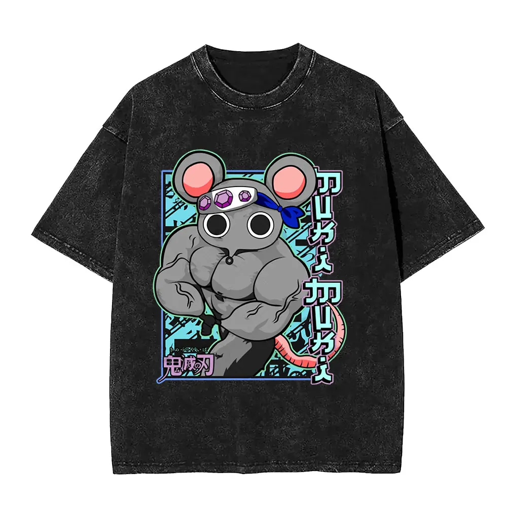 Випраная винтажная футболка с аниме Demon Slayer Uzui Tengen Manga Muscular Ninja Mice Muki Gym Футболка большого размера из хлопка Уютные футболки
Випраная винтажная футболка с аниме Demon Slayer Uzui Tengen Manga Muscular Ninja Mice Muki Gym Футболка большого размера из хлопка Уютные футболки