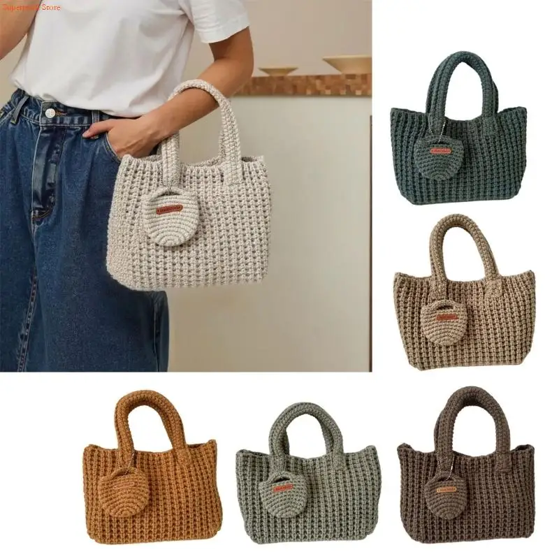 Q5WE Handmade Crochet Bag Soft Yarn Handbag Fashion Knitted Top Handle Bags for Casual Travel and Fashionable Women 
Q5WE Handmade Crochet Bag Soft Yarn Handbag Fashion Knitted Top Handle Bags for Casual Travel and Fashionable Women