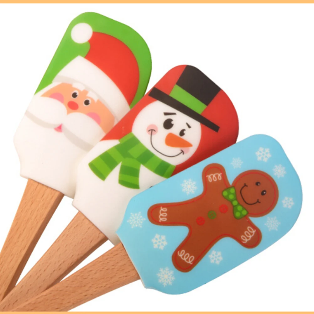 Silicone Spatula Cake Scraper Pastry Tools Wooden Handle Snowman Design Heat Resistant Baking Kitchen Gadgets Gifts Ideas 
Silicone Spatula Cake Scraper Pastry Tools Wooden Handle Snowman Design Heat Resistant Baking Kitchen Gadgets Gifts Ideas