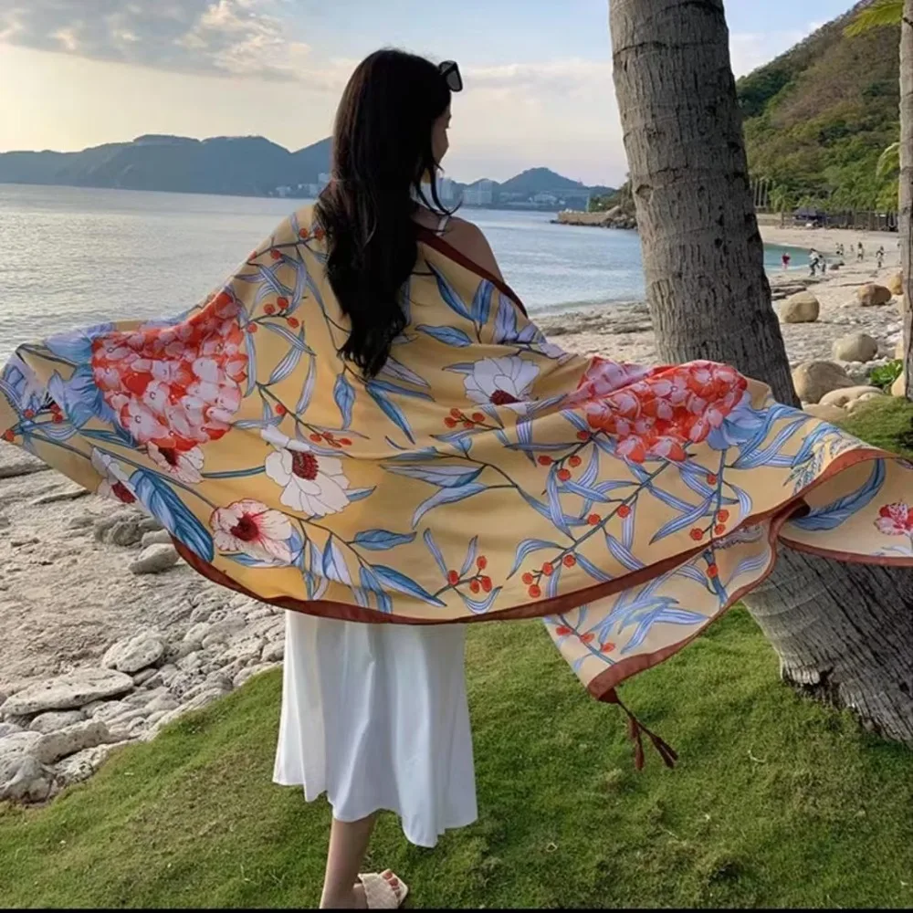 90x180cm Beach Sunscreen Scarve Bohemian Flower Wrap Long Headband Bikini Large Shawl Breathable Bathing Cover-ups Hijab Scarf
90x180cm Beach Sunscreen Scarve Bohemian Flower Wrap Long Headband Bikini Large Shawl Breathable Bathing Cover-ups Hijab Scarf