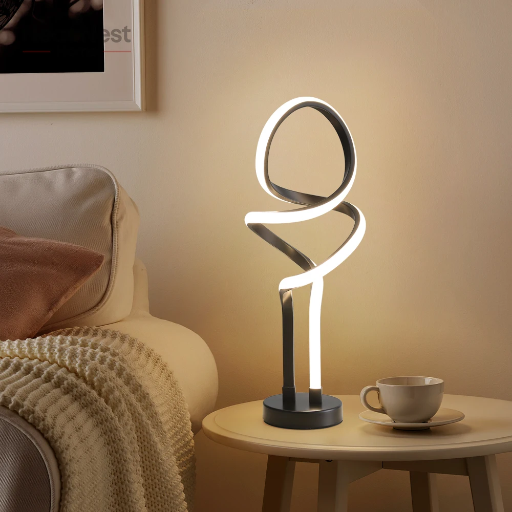 double spiral design Desk lamp, Small Unique Bedside Dimmable LED Table Lamp with Plug, Modern Desk Lamp for Living Room,Dresser
double spiral design Desk lamp, Small Unique Bedside Dimmable LED Table Lamp with Plug, Modern Desk Lamp for Living Room,Dresser