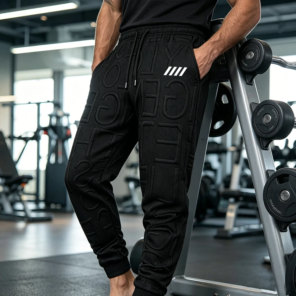 Men 3D Embossed Letter Slant Line Stripe Print Sweatpants Elastic Drawstring Waist Gym Running Training Casual Sports Trousers
Men 3D Embossed Letter Slant Line Stripe Print Sweatpants Elastic Drawstring Waist Gym Running Training Casual Sports Trousers