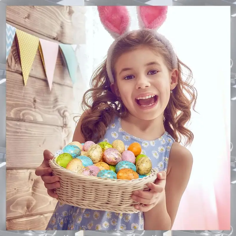 A84F-60 Pcs 6 Colors Foam Easter Eggs Pastel Easter Eggs Decorations Gold Easter Eggs Decorative Gold Speckled Eggs 4 X 6Cm
A84F-60 Pcs 6 Colors Foam Easter Eggs Pastel Easter Eggs Decorations Gold Easter Eggs Decorative Gold Speckled Eggs 4 X 6Cm