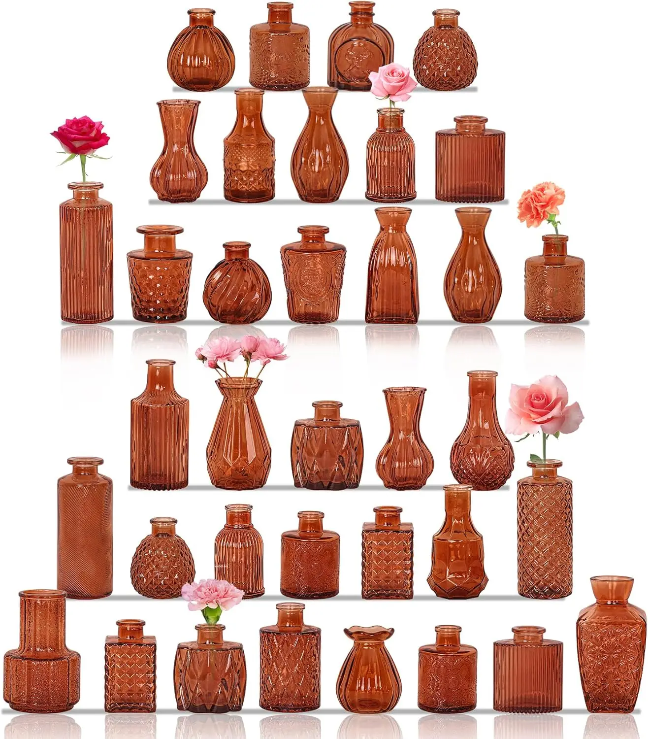 36Pcs Bud Vases Set Small Vintage Glass Bottles Bud Vases in Bulk Multiple Shape Cute Glass Vases for Rustic Wedding Cen
36Pcs Bud Vases Set Small Vintage Glass Bottles Bud Vases in Bulk Multiple Shape Cute Glass Vases for Rustic Wedding Cen