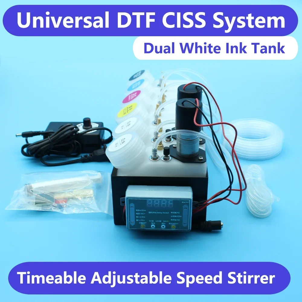Universal DTF CISS Two White Ink Tank Convert DTF Printer System Kit for Epson L18050 L8050 ET8550 XP15000 L1800 L805 Ink System
Universal DTF CISS Two White Ink Tank Convert DTF Printer System Kit for Epson L18050 L8050 ET8550 XP15000 L1800 L805 Ink System