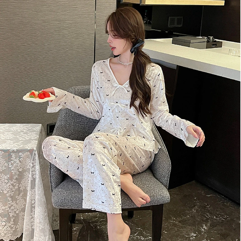 Pajama Sets Bamboo Women Microfiber Double Layer Festival Warm Female Soft Comfortable Durable Washable Easy Care Fall Winter OL
Pajama Sets Bamboo Women Microfiber Double Layer Festival Warm Female Soft Comfortable Durable Washable Easy Care Fall Winter OL