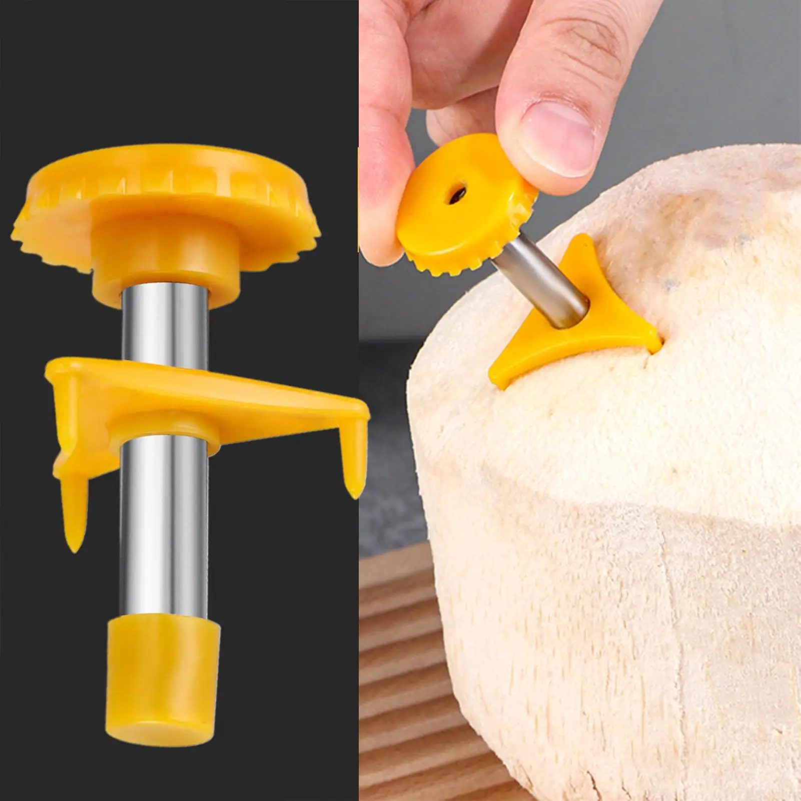 Открывалка Coco Cutter Инструмент для открытия дырокола из нержавеющей стали с защитным чехлом для женщин, домашних курей, пожилых людей 
Открывалка Coco Cutter Инструмент для открытия дырокола из нержавеющей стали с защитным чехлом для женщин, домашних курей, пожилых людей