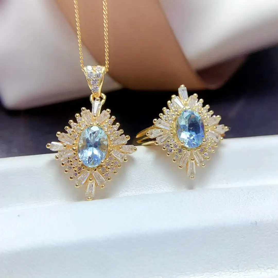 Top Sale Natural Aquamarine Set 925 Sterling Silver 1pc Natural Aquamarine Ring,1pc Natural Aquamarine Pendant
Top Sale Natural Aquamarine Set 925 Sterling Silver 1pc Natural Aquamarine Ring,1pc Natural Aquamarine Pendant