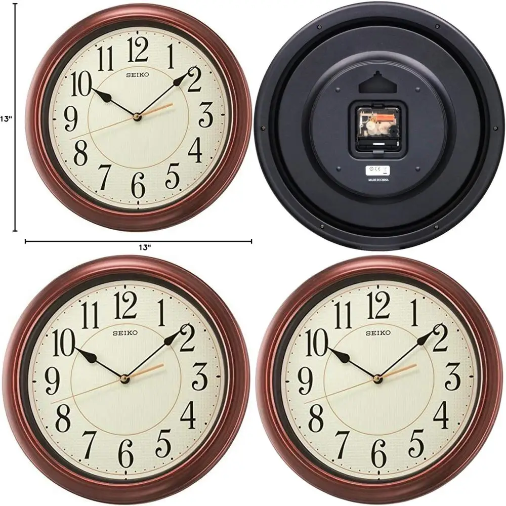 Brown Wooden Wall Clock with Numbers, 13 Inches
Brown Wooden Wall Clock with Numbers, 13 Inches