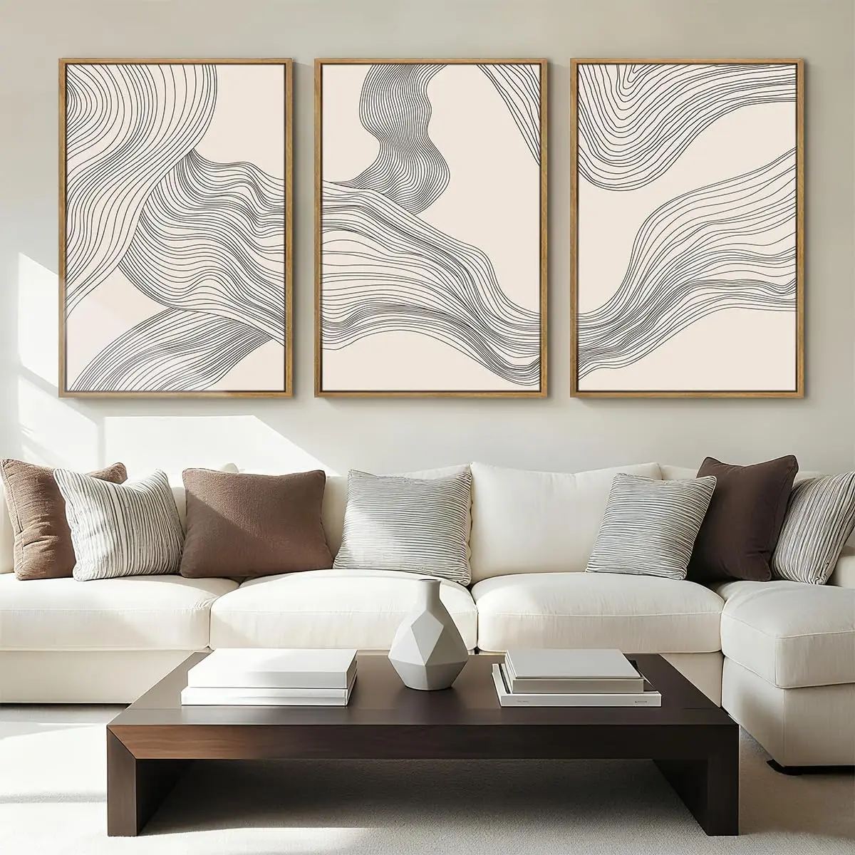 Abstract Beige Wall Art Set of 3, Minimalist Line Wave Canvas Prints 24x36 Framed for Living Room, Bedroom
Abstract Beige Wall Art Set of 3, Minimalist Line Wave Canvas Prints 24x36 Framed for Living Room, Bedroom