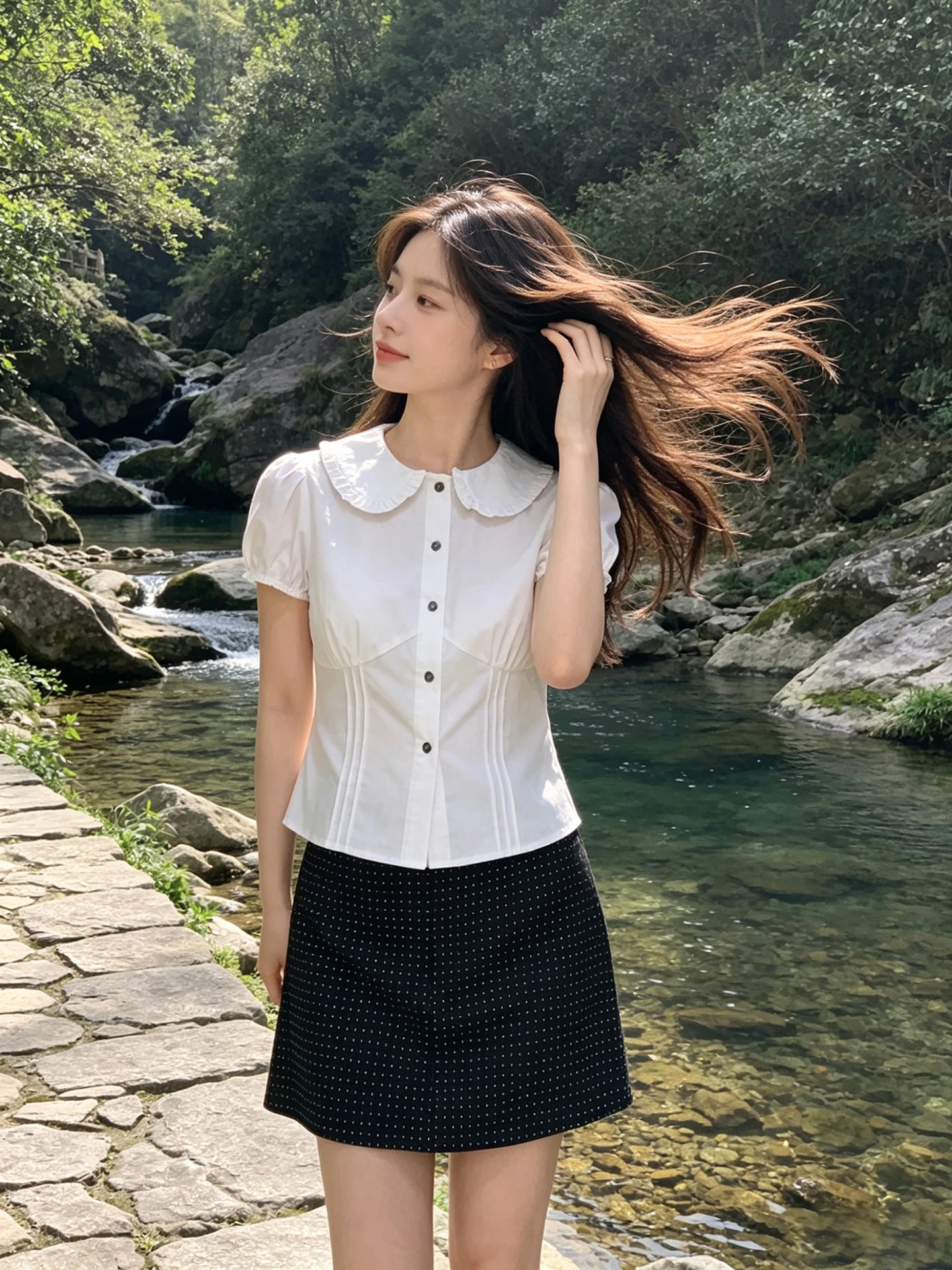 White Doll Collar Bubble Sleeve Shirt Women's Summer 2026 New Small Size Waist Inward Design Short Sleeve Correct Shoulder Top
White Doll Collar Bubble Sleeve Shirt Women's Summer 2026 New Small Size Waist Inward Design Short Sleeve Correct Shoulder Top