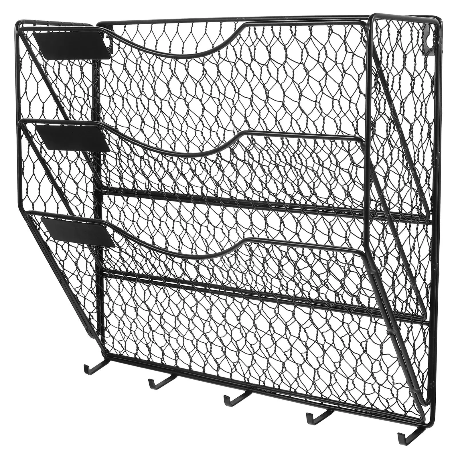 Wall Magazine Rack Iron Hanging Wire Basket Tiered Storage Organizer with Hooks for Keys Handbags Umbrellas Hats and Clothes
Wall Magazine Rack Iron Hanging Wire Basket Tiered Storage Organizer with Hooks for Keys Handbags Umbrellas Hats and Clothes