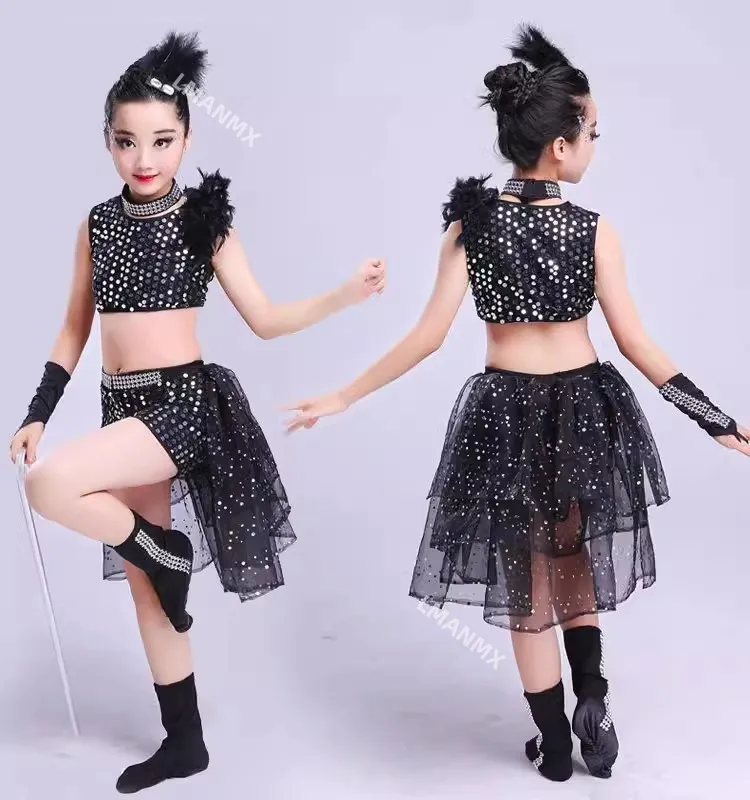 Girl Jazz Dance Costumes for Girls Stage Dance Show Clothing Kid Hip Hop Set Children Sequins Dancing Suit Red Black
Girl Jazz Dance Costumes for Girls Stage Dance Show Clothing Kid Hip Hop Set Children Sequins Dancing Suit Red Black