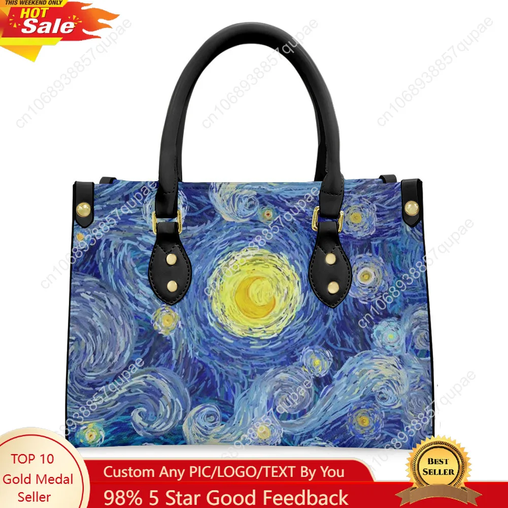 Vincent Van Gogh Starry Night Oil Painting Tote Bag Purse Womens Mens Text Image PU Leather Handbag Business Shopping Gift Bags
Vincent Van Gogh Starry Night Oil Painting Tote Bag Purse Womens Mens Text Image PU Leather Handbag Business Shopping Gift Bags