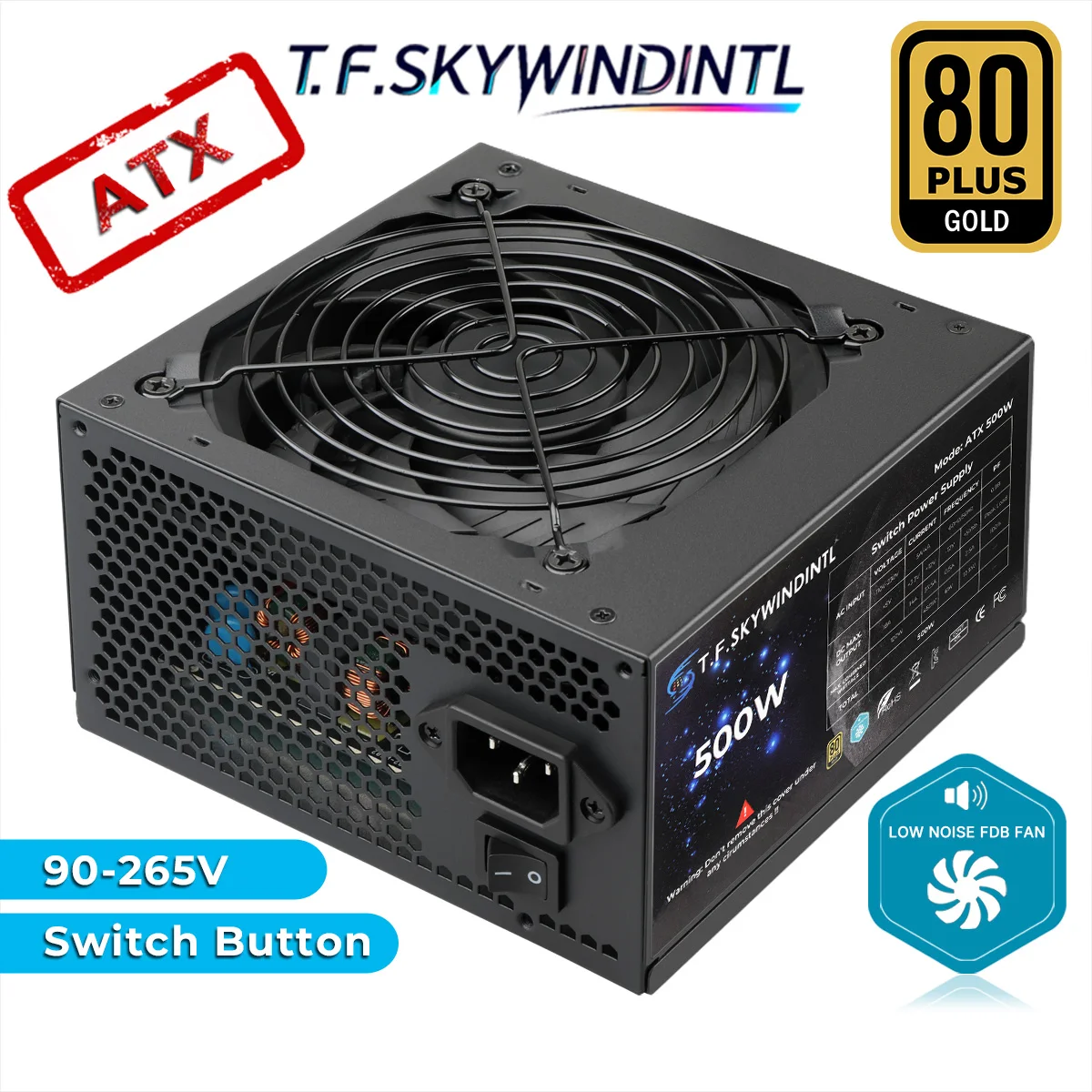 500W Power Supply 80PLUS Gold ATX ACTIVE PFC Non Modular 90V-265V 20+4PIN 120mm Ultra-Quiet Suitable for Desktop Computer Cases
500W Power Supply 80PLUS Gold ATX ACTIVE PFC Non Modular 90V-265V 20+4PIN 120mm Ultra-Quiet Suitable for Desktop Computer Cases