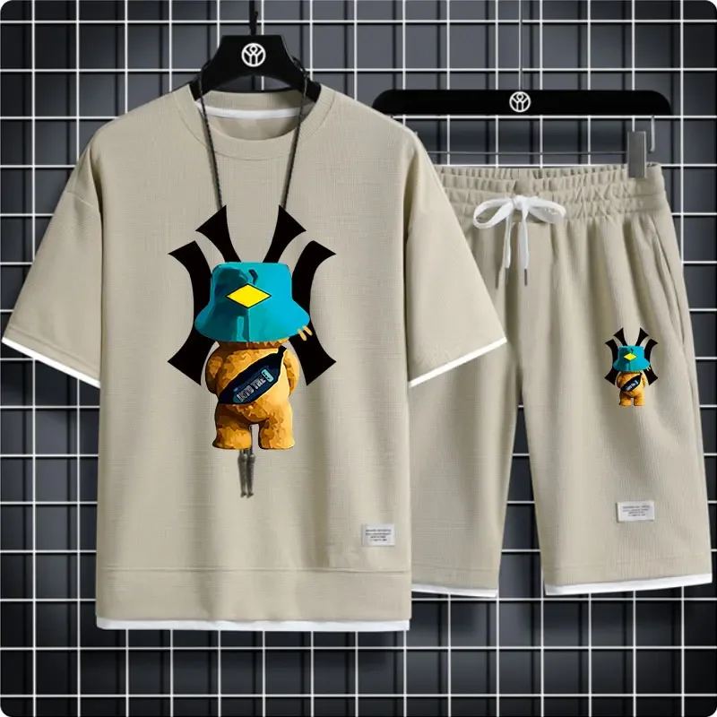 Summer men's suit fashion Korean sports short sleeve T-shirt + sports shorts 2 sets of casual clothing jogging suit
Summer men's suit fashion Korean sports short sleeve T-shirt + sports shorts 2 sets of casual clothing jogging suit