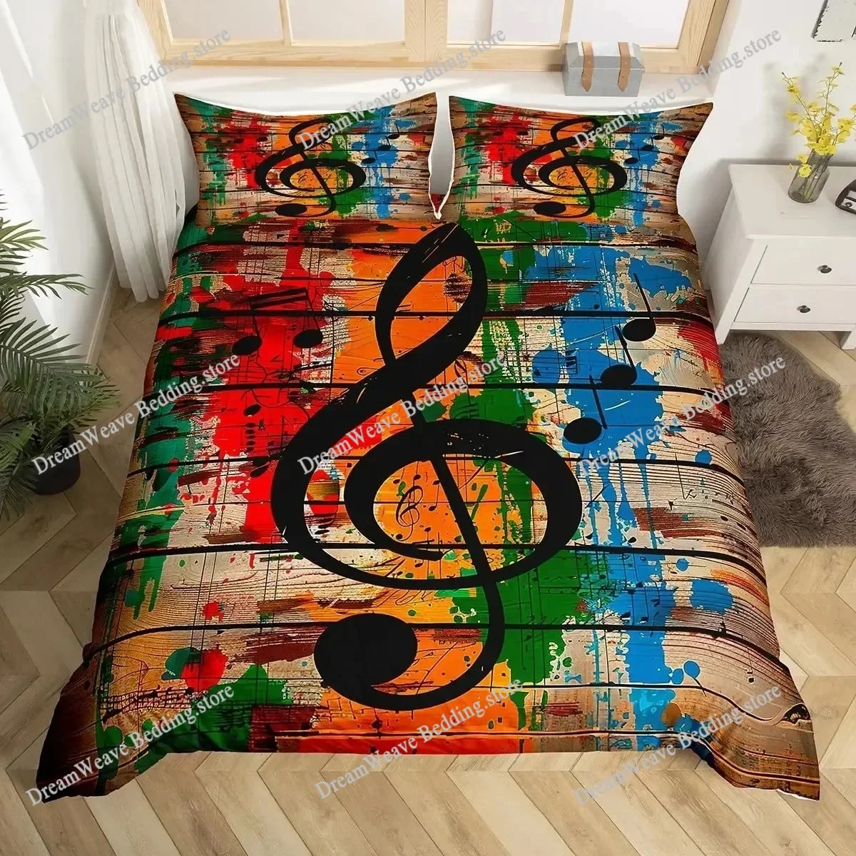 Music Notes Duvet Cover King Queen Glittering Guitar Musical Instrument Bedding Set Starry Comforter Cover 3D Print Quilt Cover
Music Notes Duvet Cover King Queen Glittering Guitar Musical Instrument Bedding Set Starry Comforter Cover 3D Print Quilt Cover