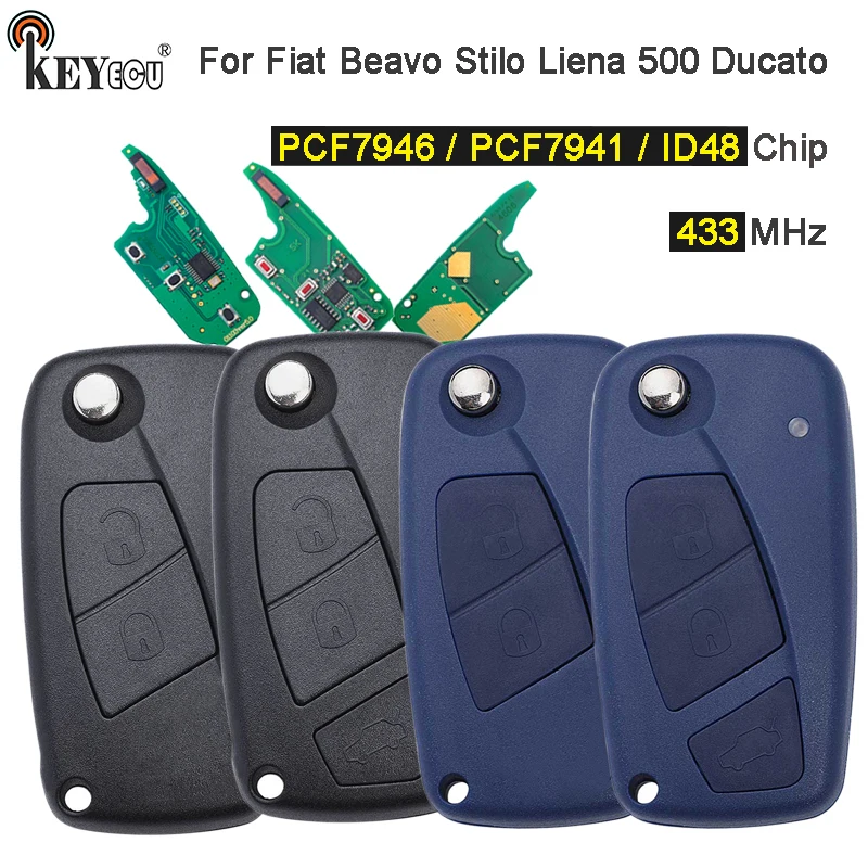 KEYECU 434MHz PCF7946 / PCF7941A / Megamos ID48 Chip Flip Remote Key Fob for Fiat 500 Panda Idea Punto Stilo Ducato Bravo Liena
KEYECU 434MHz PCF7946 / PCF7941A / Megamos ID48 Chip Flip Remote Key Fob for Fiat 500 Panda Idea Punto Stilo Ducato Bravo Liena