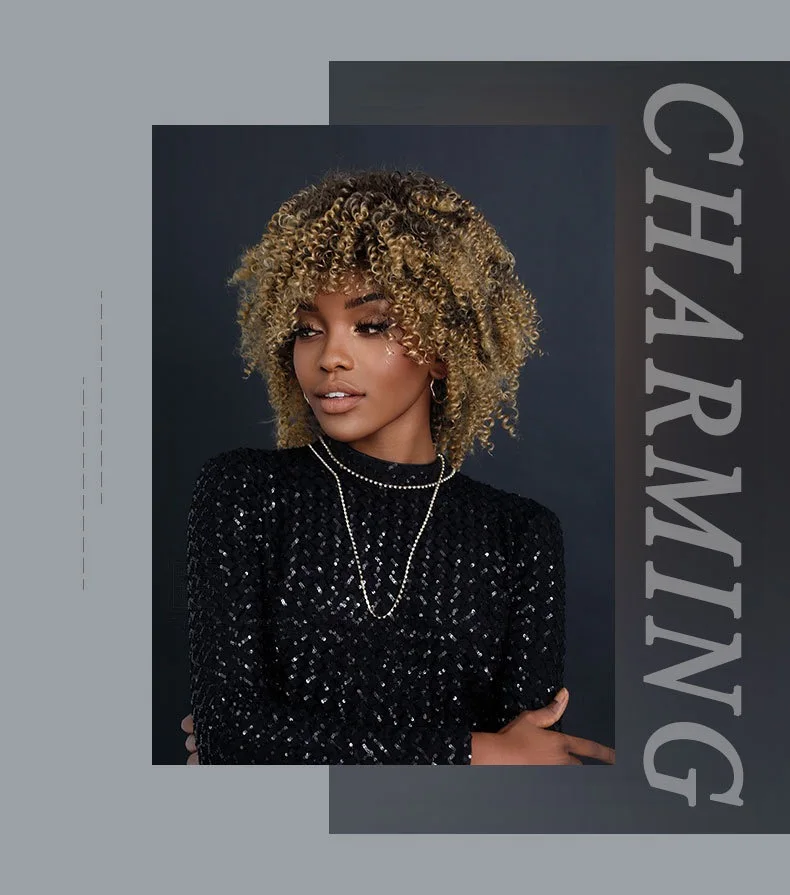Afro Curly Wig For Women Synthetic Hair, Fluffy Black Explosion Afro Wig With Bangs, Natural Looking European American Style Wig
Afro Curly Wig For Women Synthetic Hair, Fluffy Black Explosion Afro Wig With Bangs, Natural Looking European American Style Wig