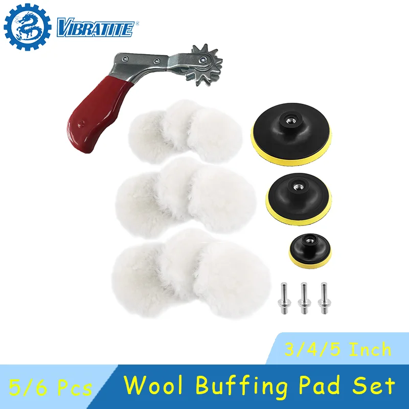 /6 Pcs Wool Buffing Pad Set 3/4/5 Inch Hook and Loop Design with M10 Drill Adapter Pad Clean Tool for Car Body Repair Buffing
/6 Pcs Wool Buffing Pad Set 3/4/5 Inch Hook and Loop Design with M10 Drill Adapter Pad Clean Tool for Car Body Repair Buffing 
