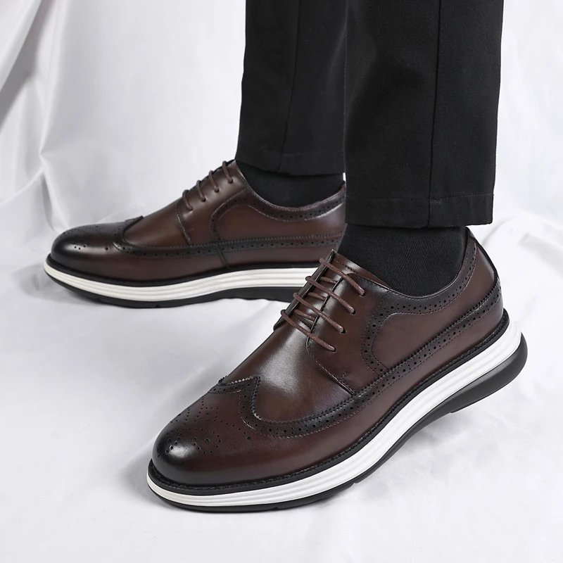 Men Derby Shoes Solid Color Block Carving Thick Bottom Classic Business Dress Loafers Shoes
Men Derby Shoes Solid Color Block Carving Thick Bottom Classic Business Dress Loafers Shoes