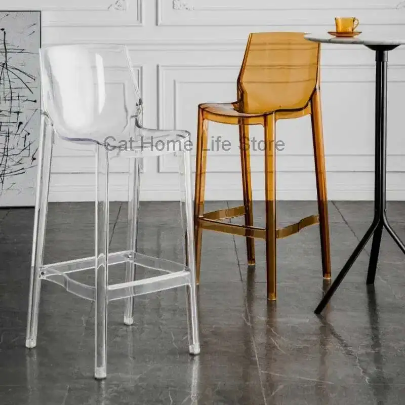 Nordic Crystal Backrest Transparent Bar Chair Acrylic Modern Simple Bar Chairs Personalized High Legged Stool Furniture
Nordic Crystal Backrest Transparent Bar Chair Acrylic Modern Simple Bar Chairs Personalized High Legged Stool Furniture