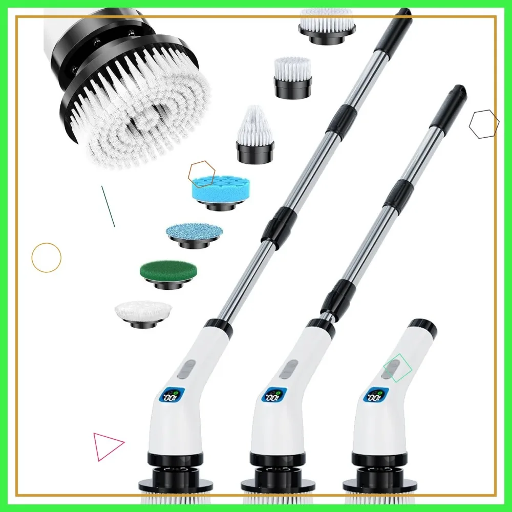 Electric Spin Scrubber - Cordless Cleaning Brush with 7 Heads, IPX7 Waterproof for Bathroom, Tile, Grout
Electric Spin Scrubber - Cordless Cleaning Brush with 7 Heads, IPX7 Waterproof for Bathroom, Tile, Grout