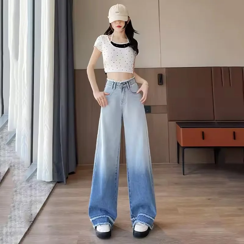 2025 Spring Summer Korean New Lace Spliced Straight Leg Pants Women Jeans Ladies Loose All-Match Casual Cowboy Pants Female
2025 Spring Summer Korean New Lace Spliced Straight Leg Pants Women Jeans Ladies Loose All-Match Casual Cowboy Pants Female