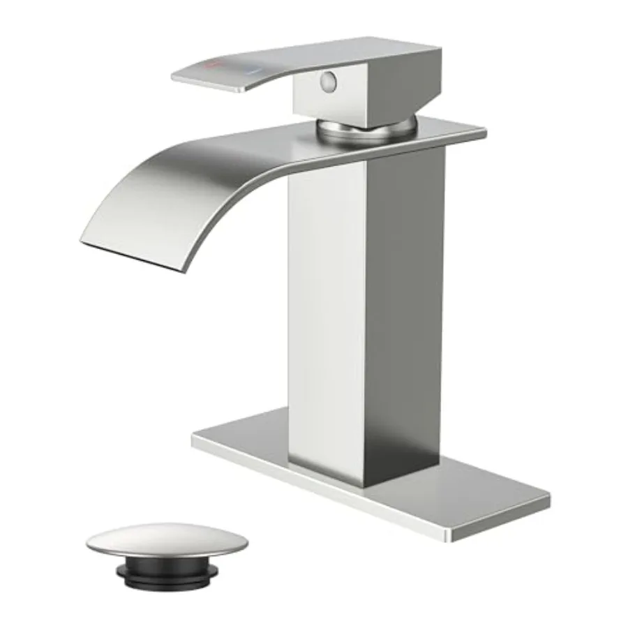 Waterfall Bathroom Faucets 1 or 3 Hole, Vanity Single Bathroom Sink Faucet with cUPC Supply Line and Pop Up Drain, Suitable for
Waterfall Bathroom Faucets 1 or 3 Hole, Vanity Single Bathroom Sink Faucet with cUPC Supply Line and Pop Up Drain, Suitable for